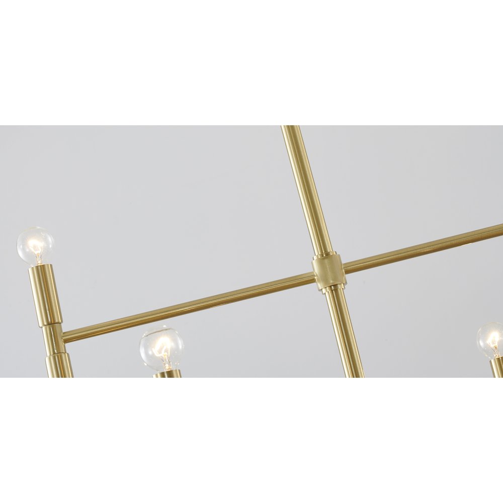 6-Light 3-Tier Chandelier In a Satin Gold Finish. Picture 4