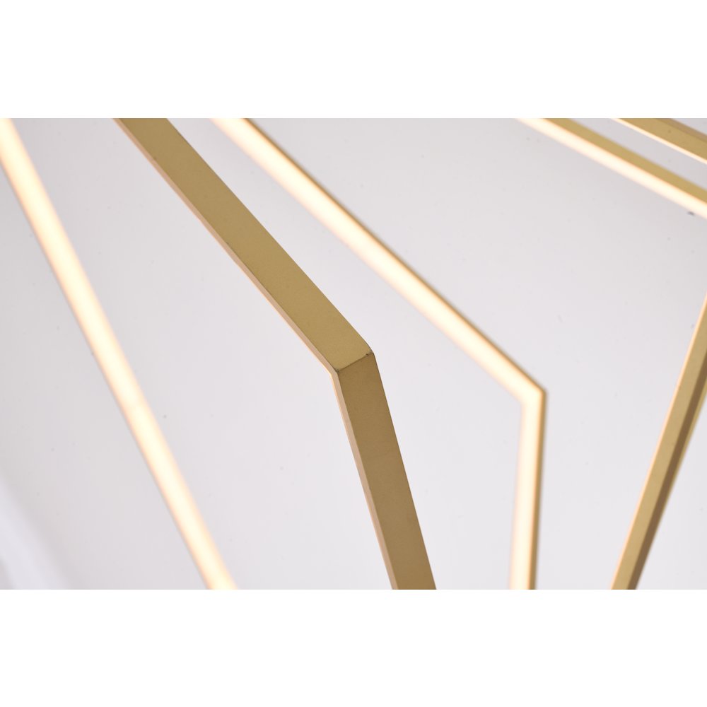 6-Light Gold Metal LED Chandelier With Silicone Diffusers. Picture 3