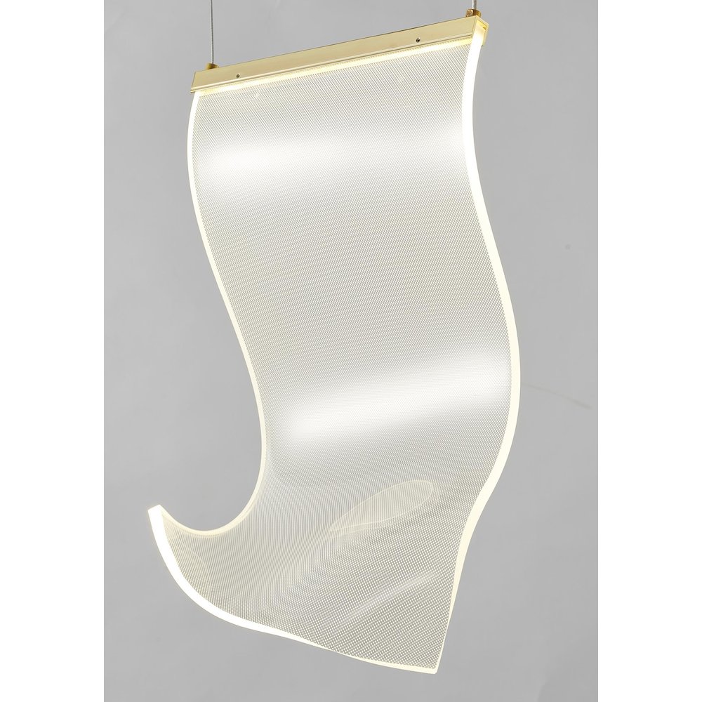 1-Light Gold LED Pendant With An Acrylic Sheet. Picture 3