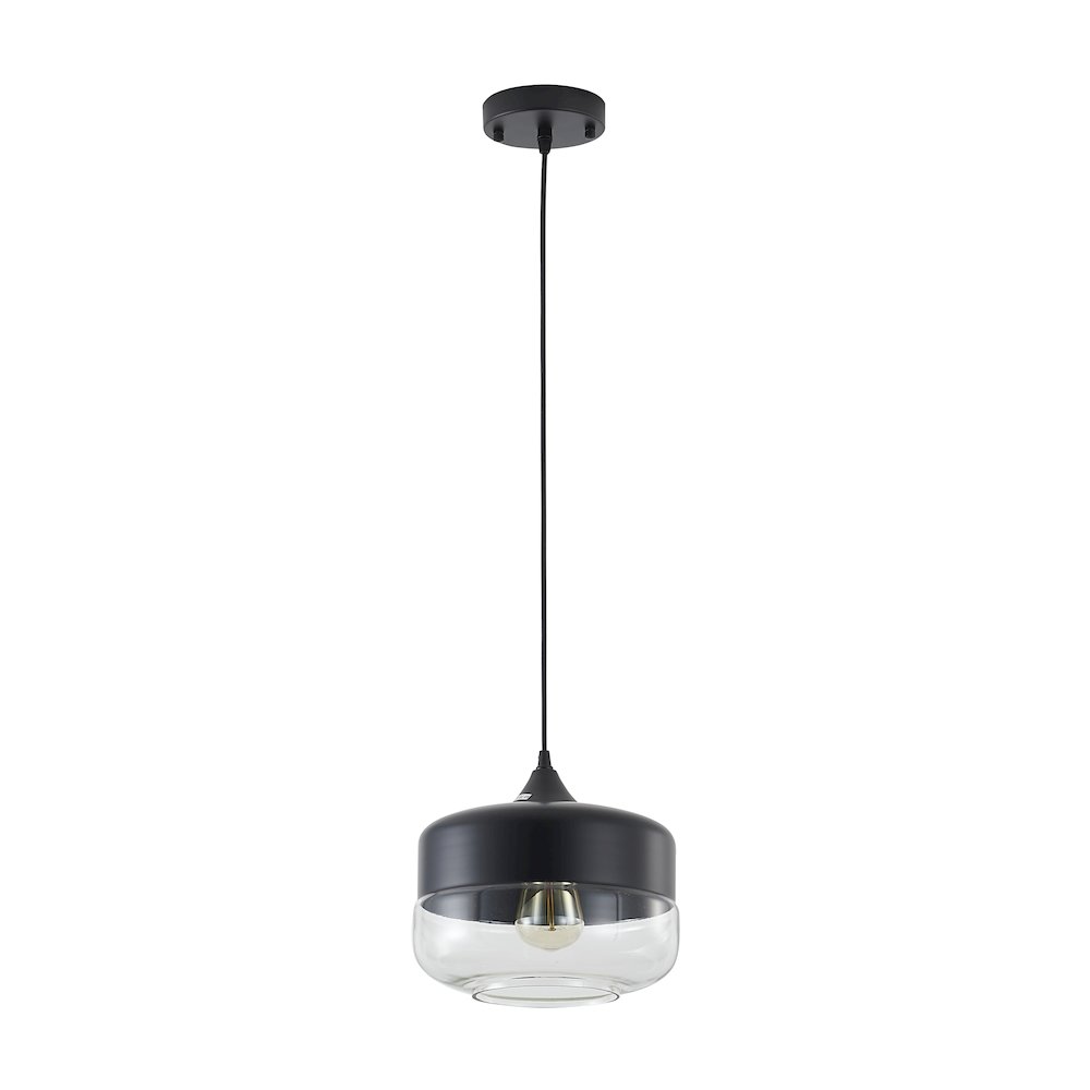 1-Light Matte Black Wall Sconce With A Clear Glass Shade. Picture 3