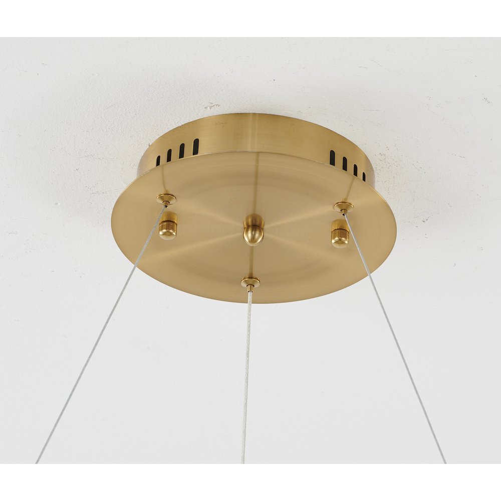 1-Light Gold LED Chandelier With An Acrylic Bottom Len. Picture 5