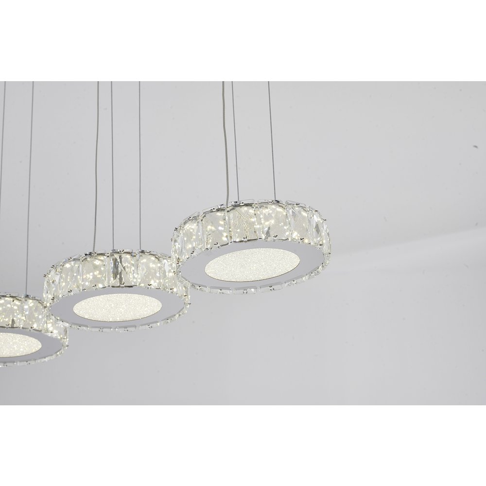 7-Light Chrome LED Chandelier With Clear Crystals. Picture 3