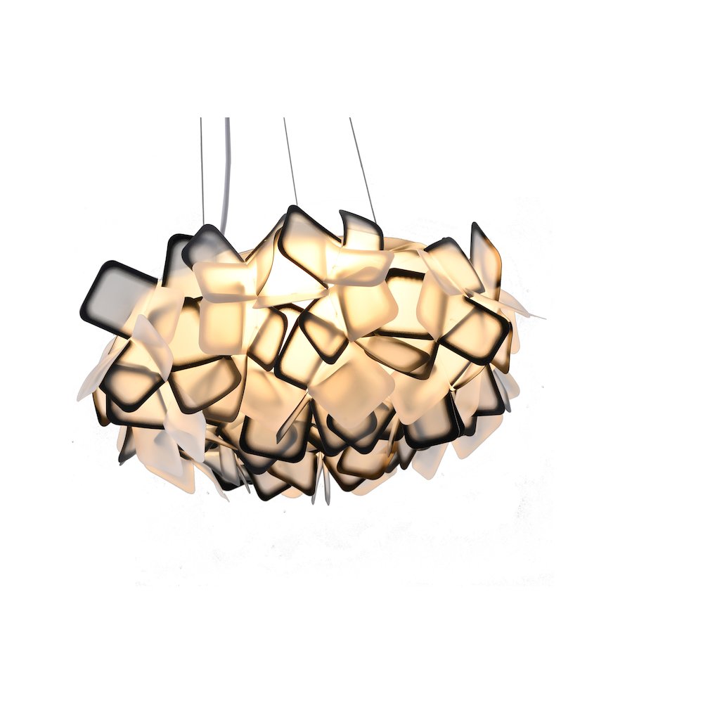 1-Light White And Black Acrylic Cloud LED Chandelier. Picture 3