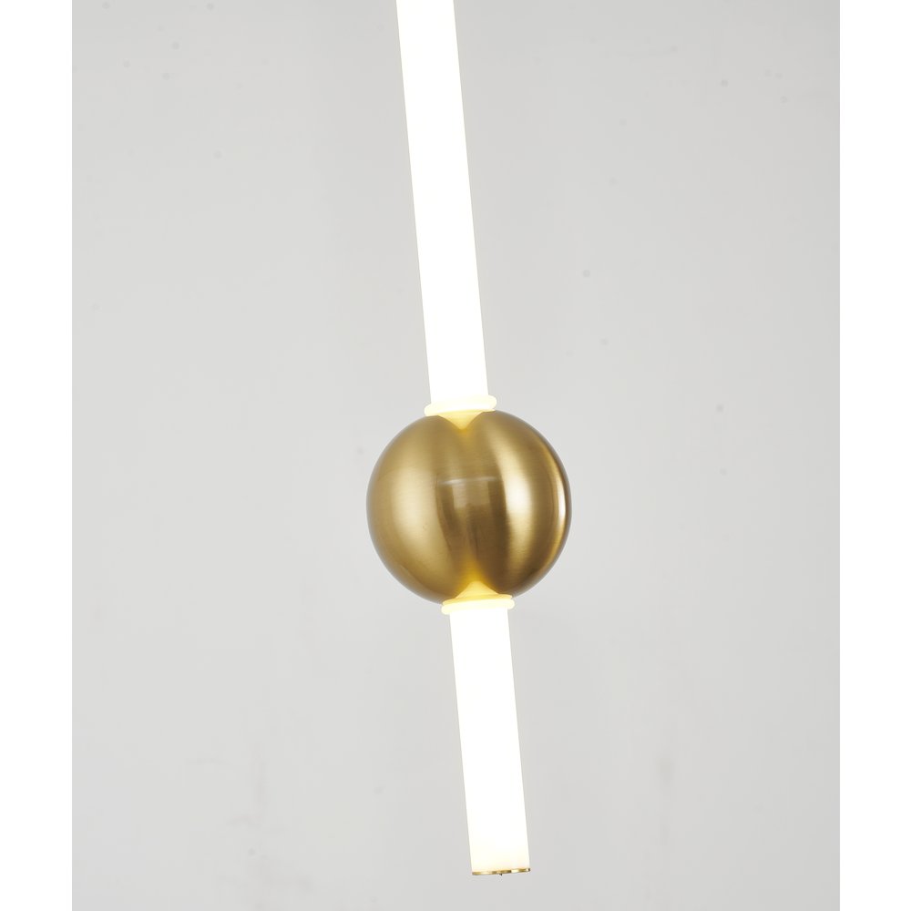 1-Light Gold LED Pendant With A White Glass Shade. Picture 2