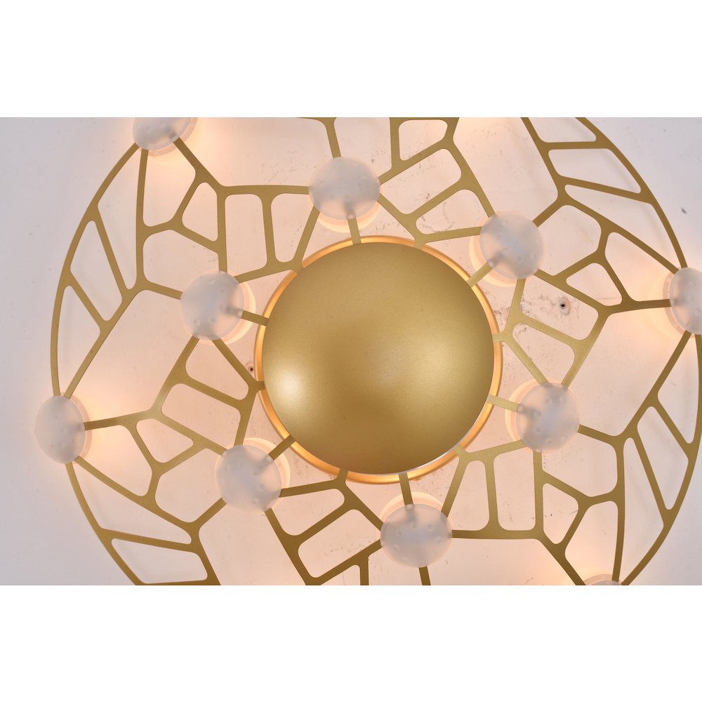 12-Light Gold LED Wall Sconce With Acrylic Diffusers. Picture 3