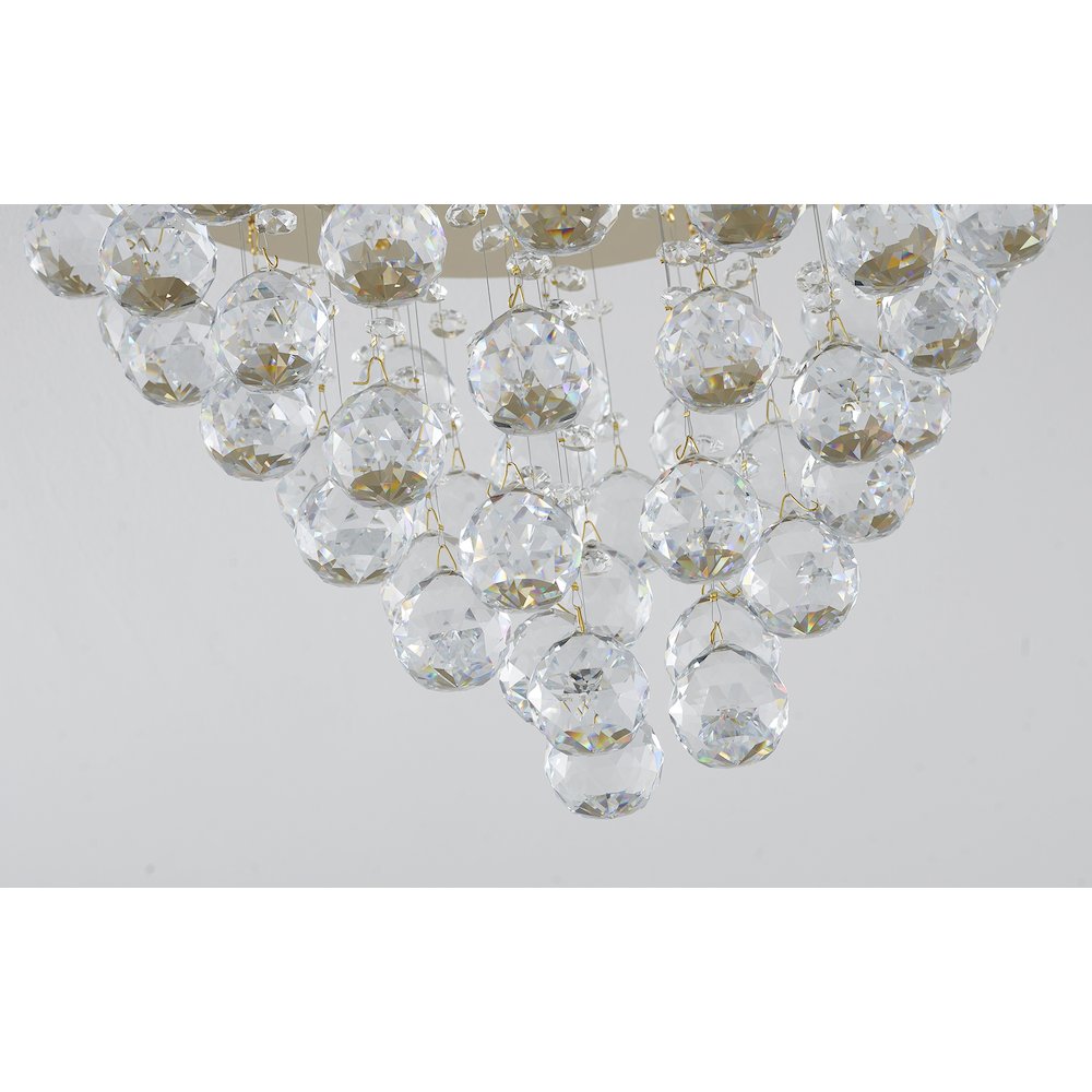 6-Light Gold Flush Mount With Clear Crystals. Picture 3