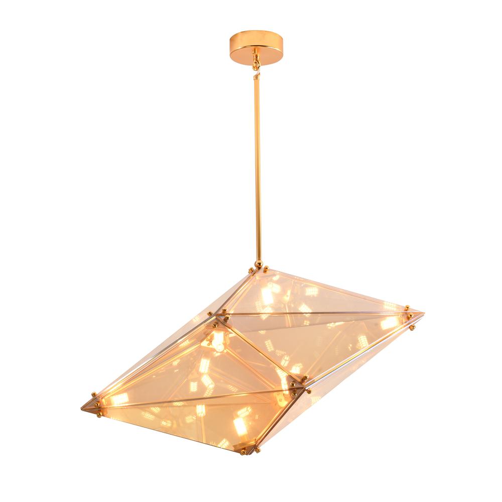 Chandelier Gold Metal & Glass. Picture 1