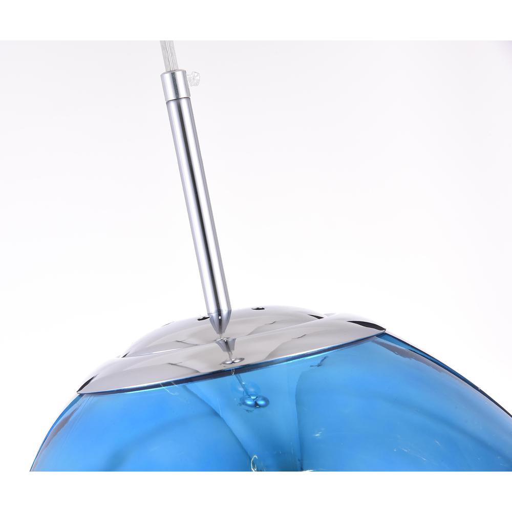 Single Pendant Lighting Blue Metal & Acrylic. Picture 3