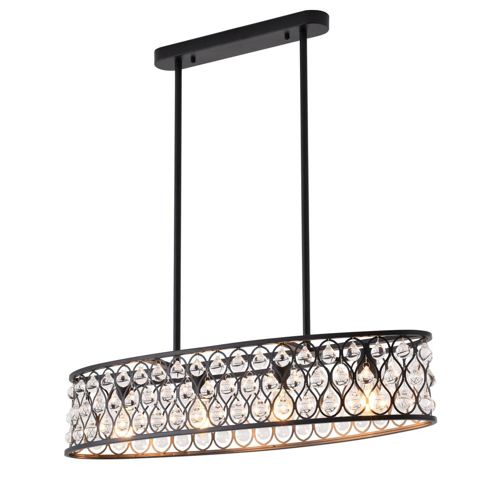 Chandelier Black Metal & Crystal. Picture 1