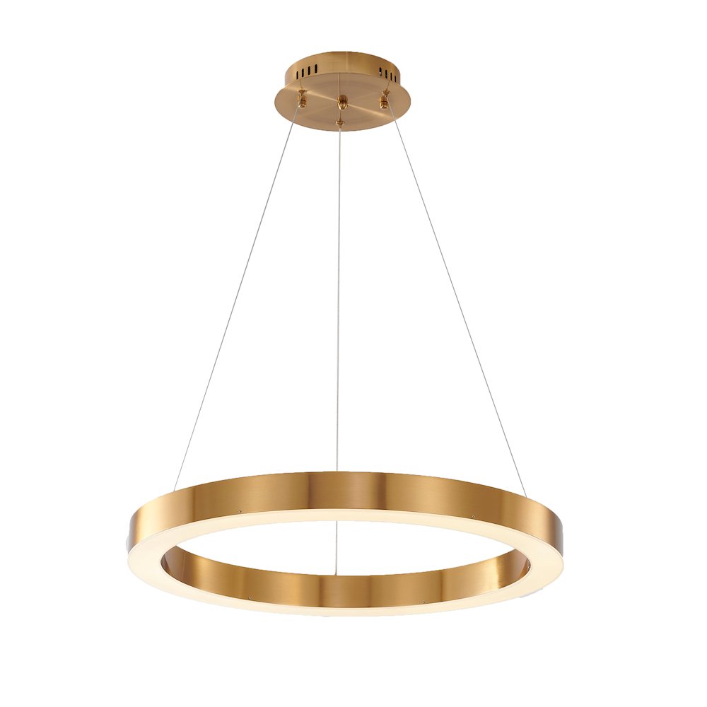 1-Light Gold LED Chandelier With An Acrylic Bottom Len. Picture 1