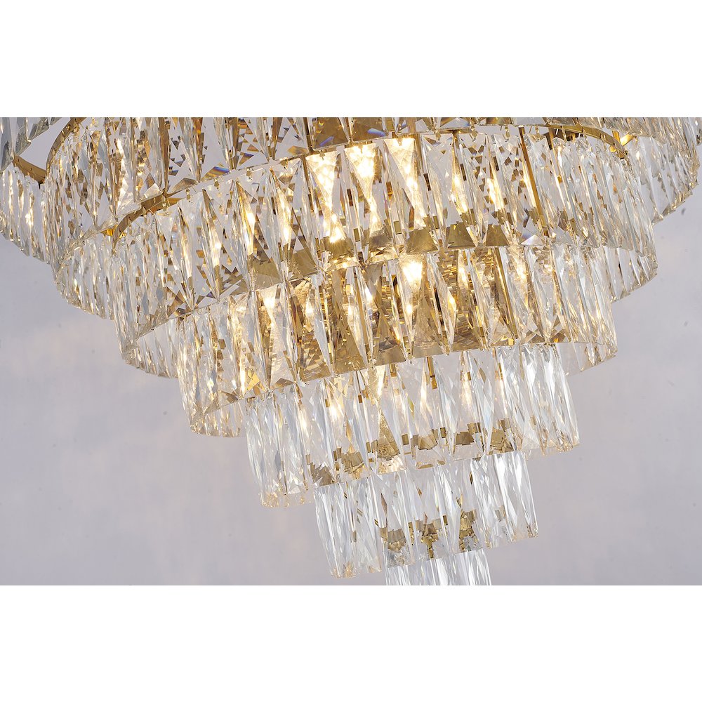 27-Light Gold Chandelier With Clear Crystals. Picture 3