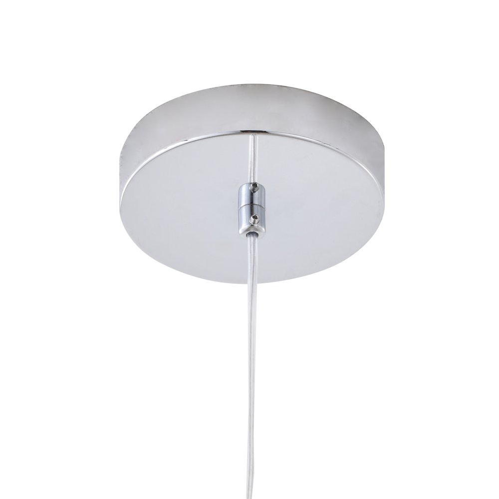1-Light Chrome LED Single Pendant With A Clear Glass Shade. Picture 5