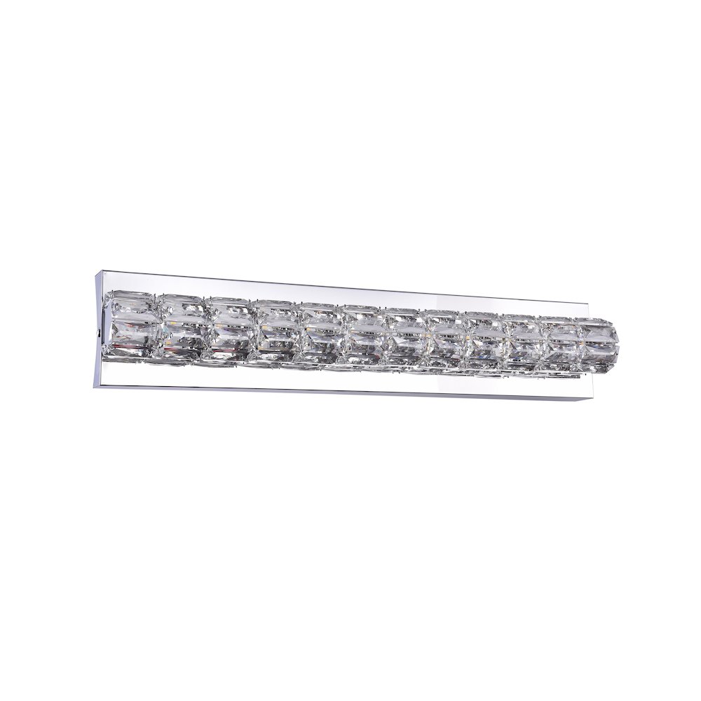 1-Light Chrome Wall Sconce With Clear Crystal Accents. Picture 2
