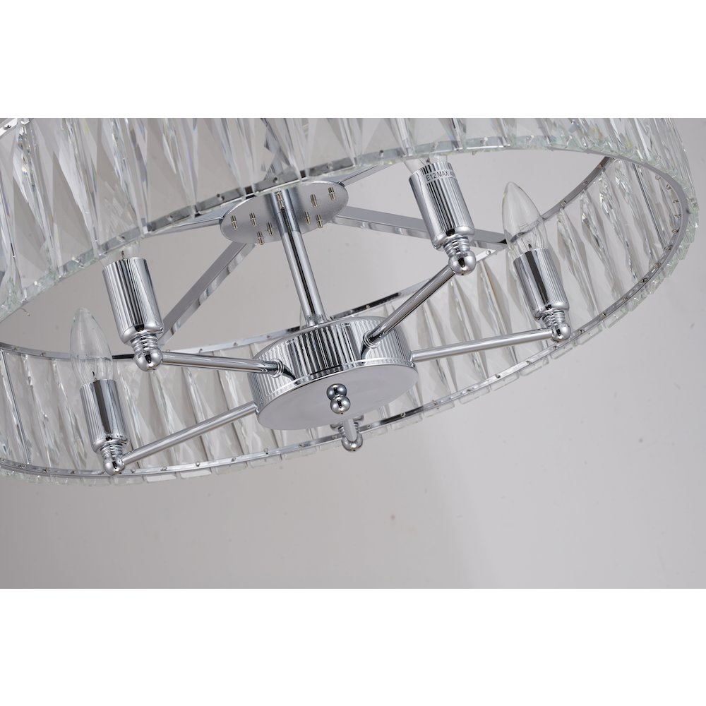 5-Light Chrome Chandelier With Clear Crystals. Picture 5