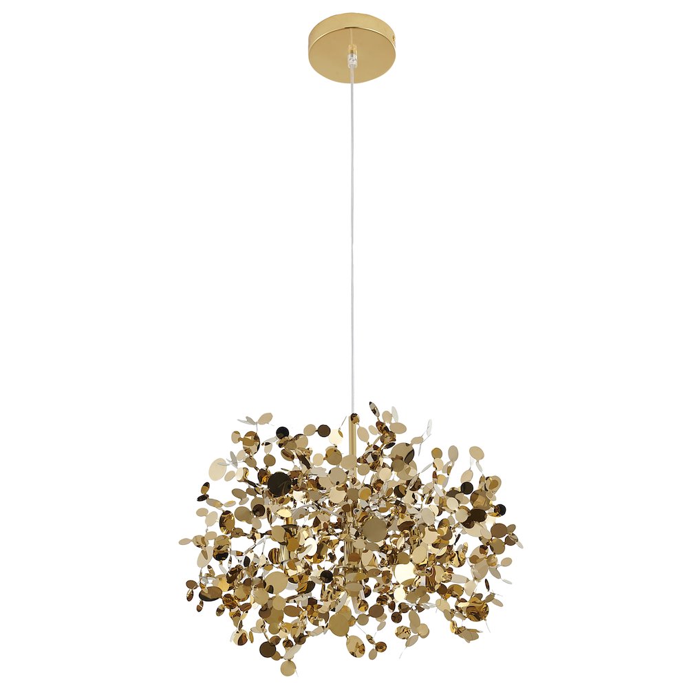 1-Light Gold Stainless Steel Sparkle Confetti Pendant. Picture 2
