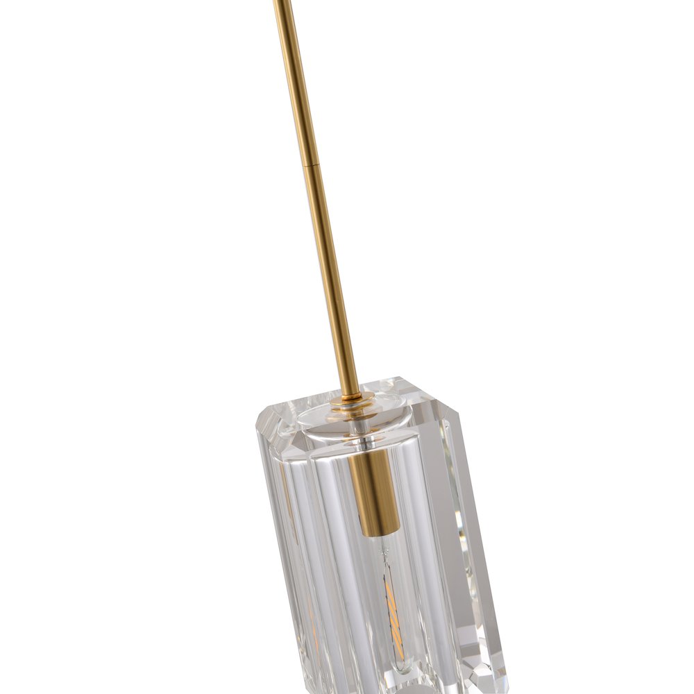 1-Light Copper Single Pendant With A Clear Crystal Shade. Picture 5