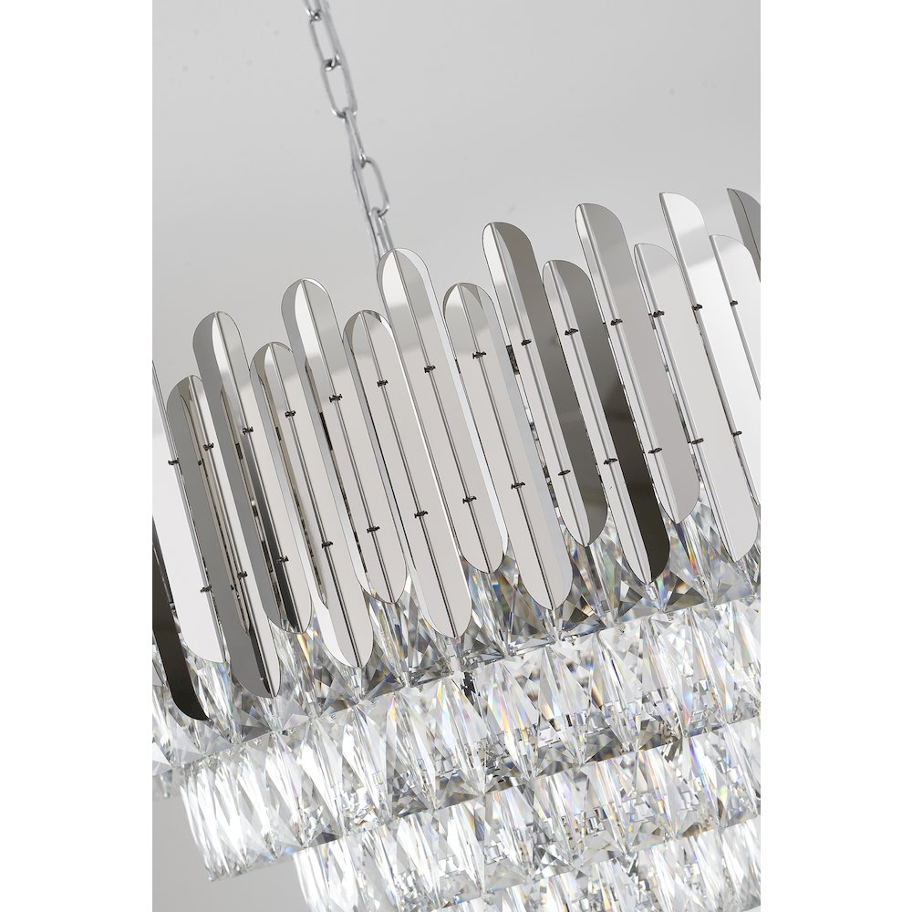 11-Light Chrome Stainless Steel Chandelier With Clear Crystals. Picture 7