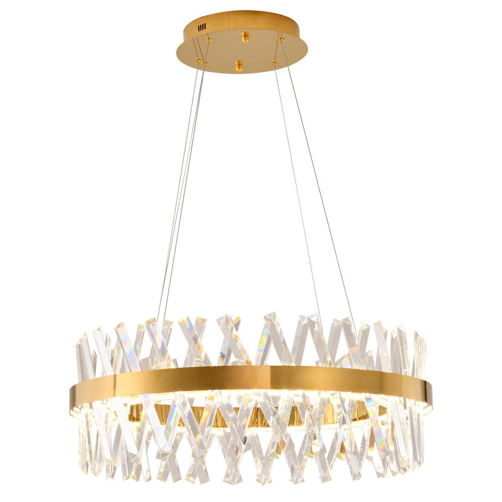 LED Chandelier Gold Metal & Crystal. Picture 2