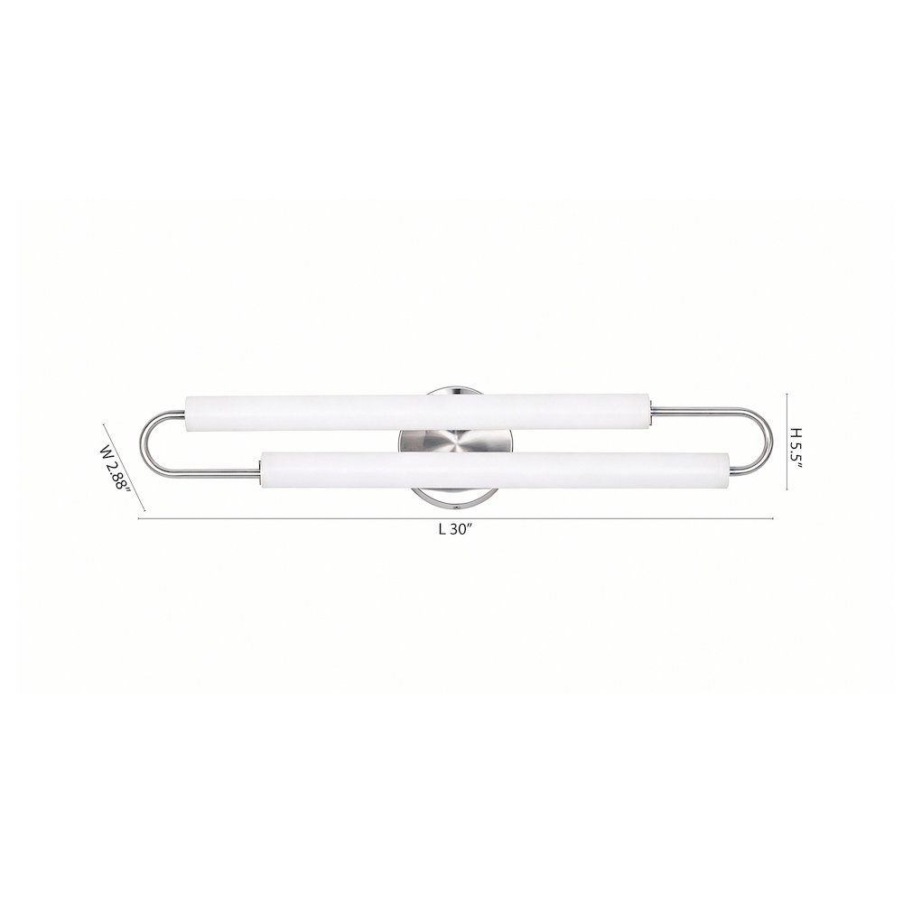 2-Light Chrome LED Wall Sconce With White Acrylic Shades. Picture 4