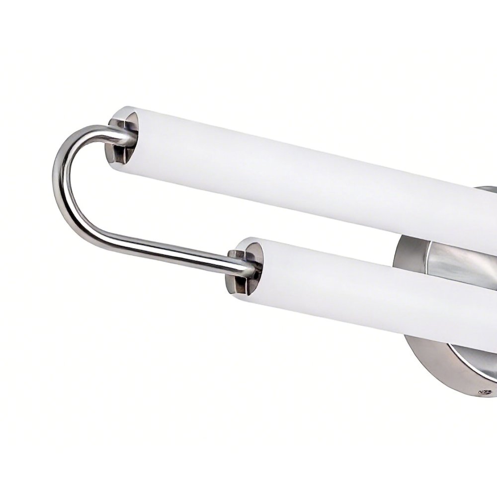2-Light Chrome LED Wall Sconce With White Acrylic Shades. Picture 7
