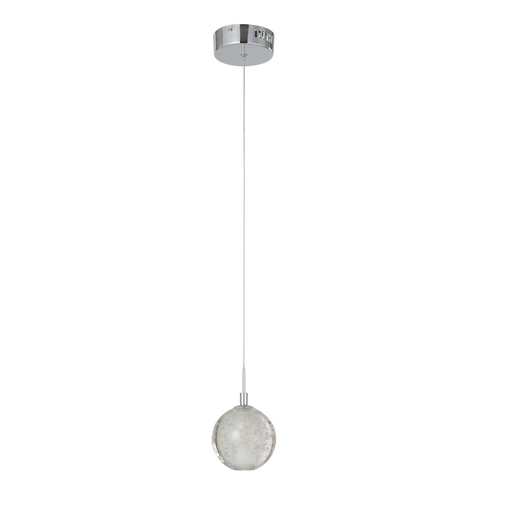 1-Light Chrome Single Pendant With A Clear Crystal Shade. Picture 2