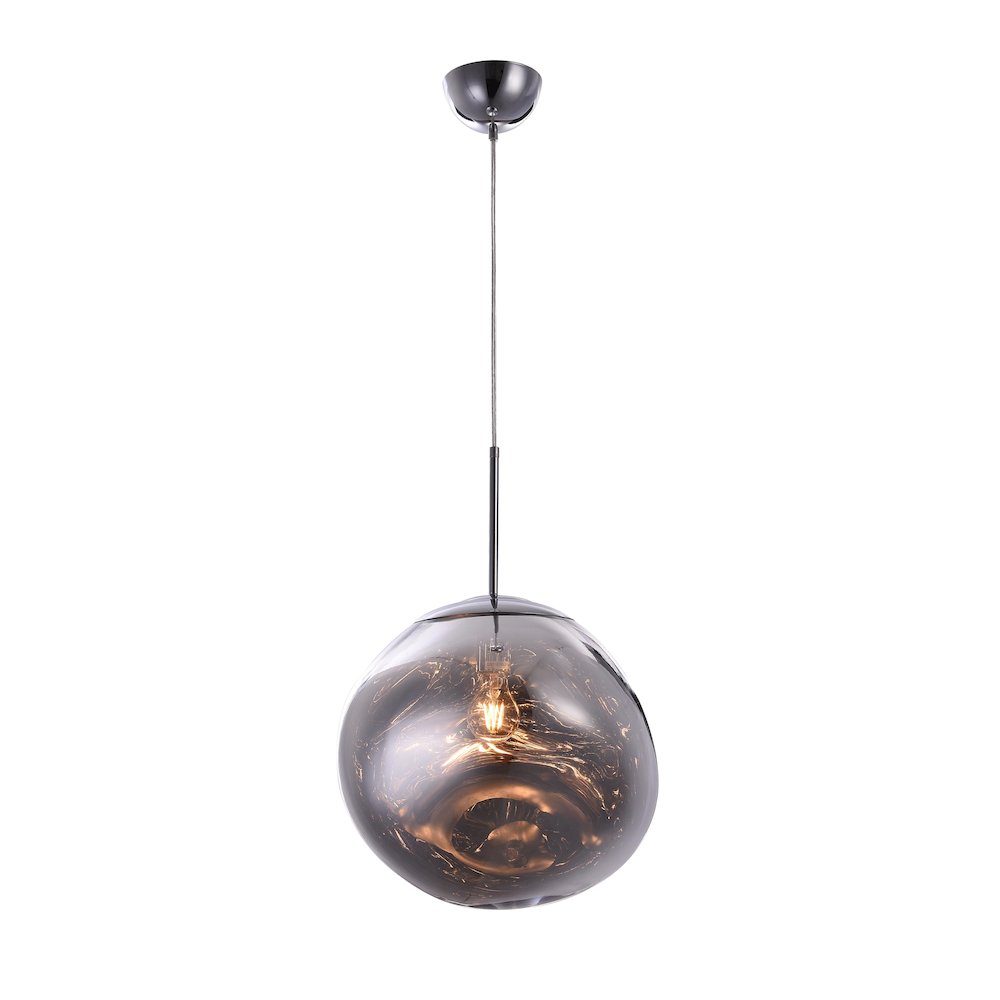 1-Light Chrome Pendant With A Chrome Acrylic Shade. Picture 1