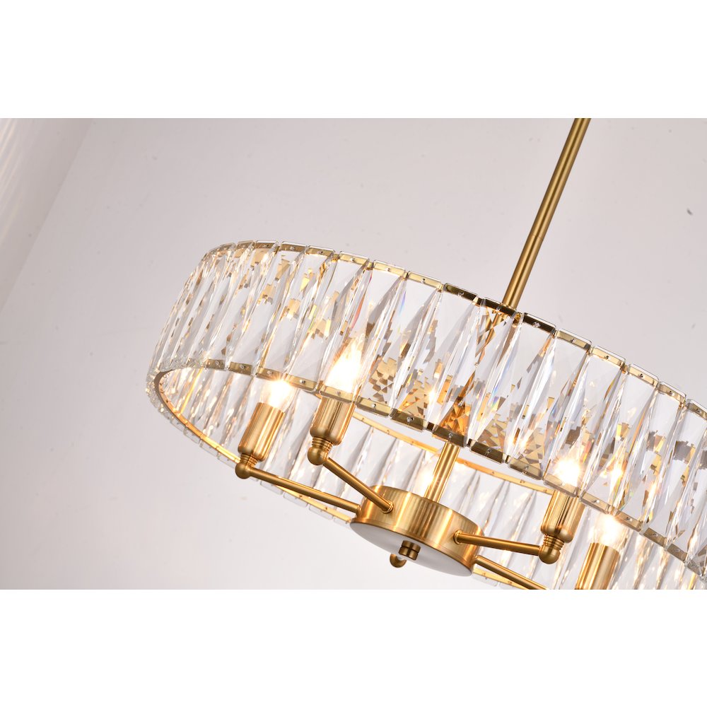 5-Light Gold Chandelier With Clear Crystals. Picture 5