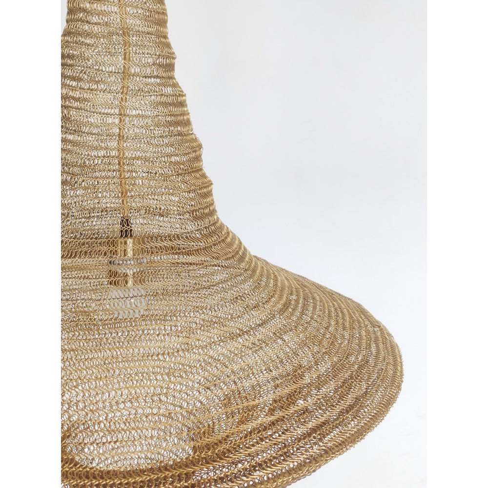 1-Light Gold Pendant With A Chain Basket Shade. Picture 5