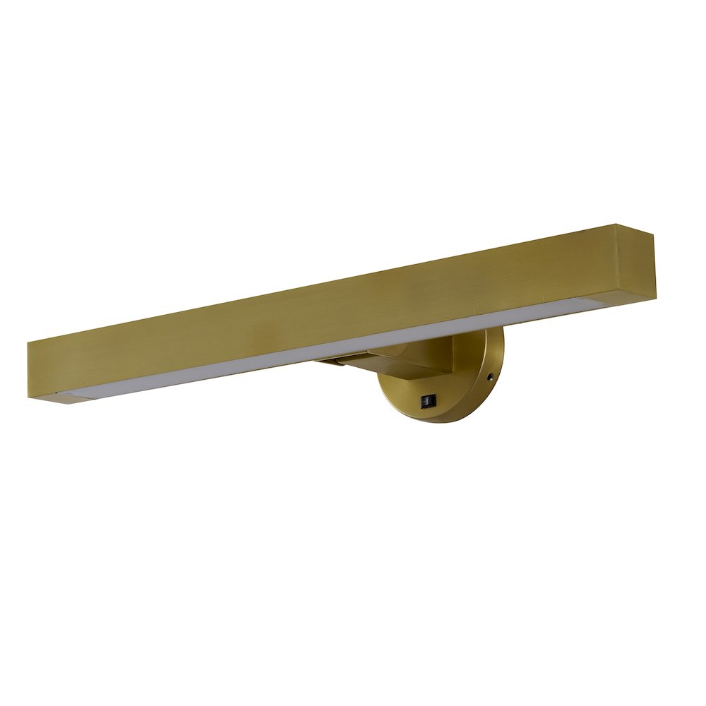 4-Light Satin Brass Wall Sconce With A White Frosted Acrylic diffuser. Picture 2