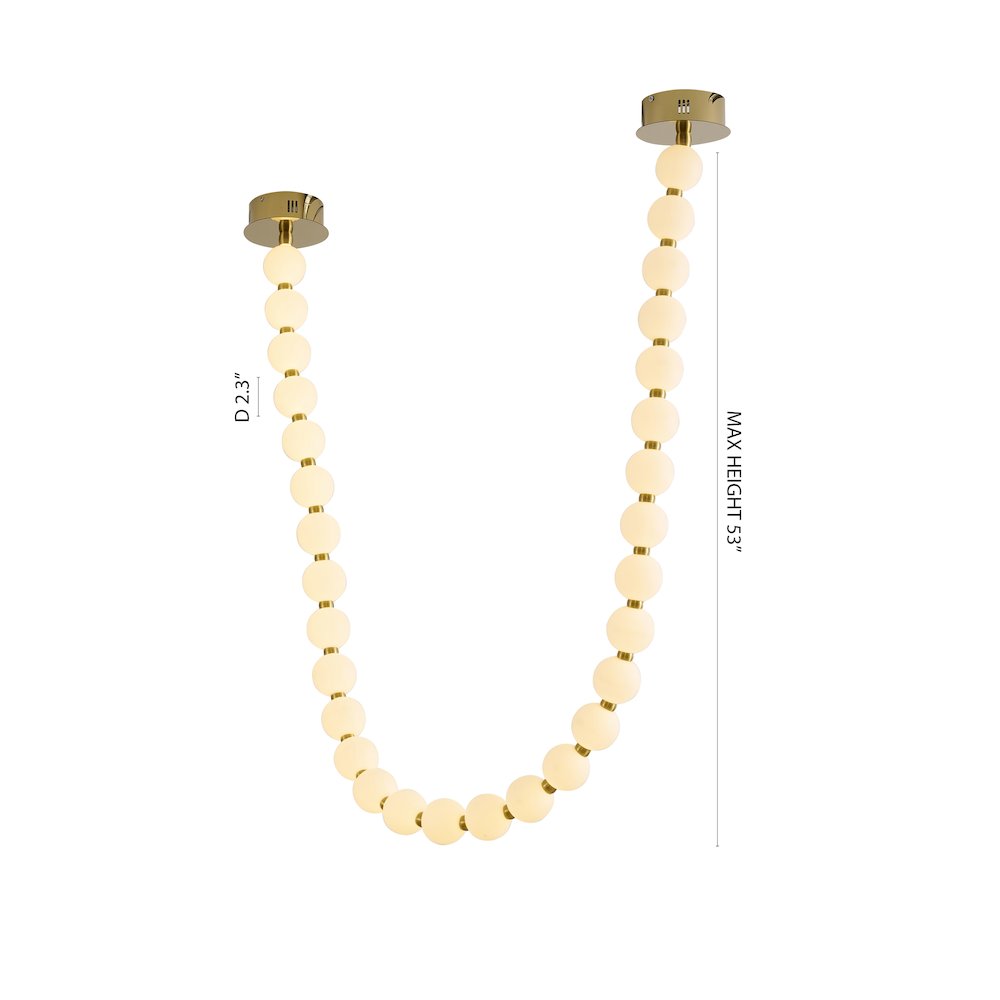 30-Light Brass LED Chandelier With White Acrylic Ball Shades. Picture 6