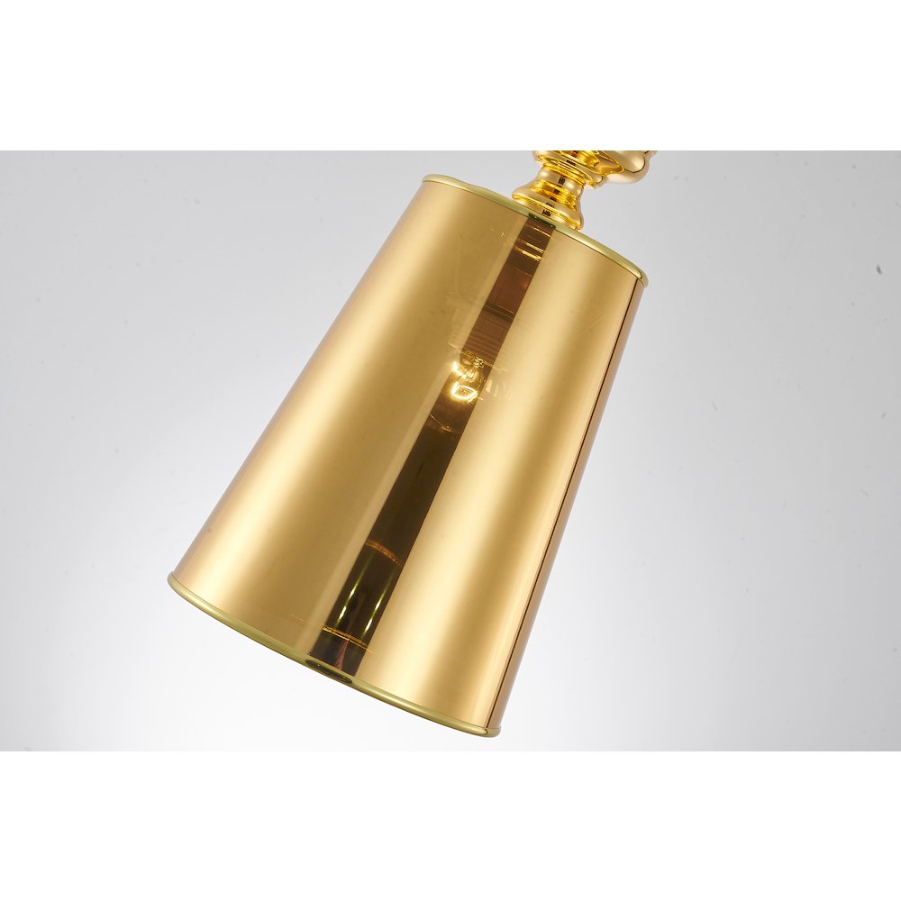1-Light Polished Gold Shaded Single Pendant. Picture 4