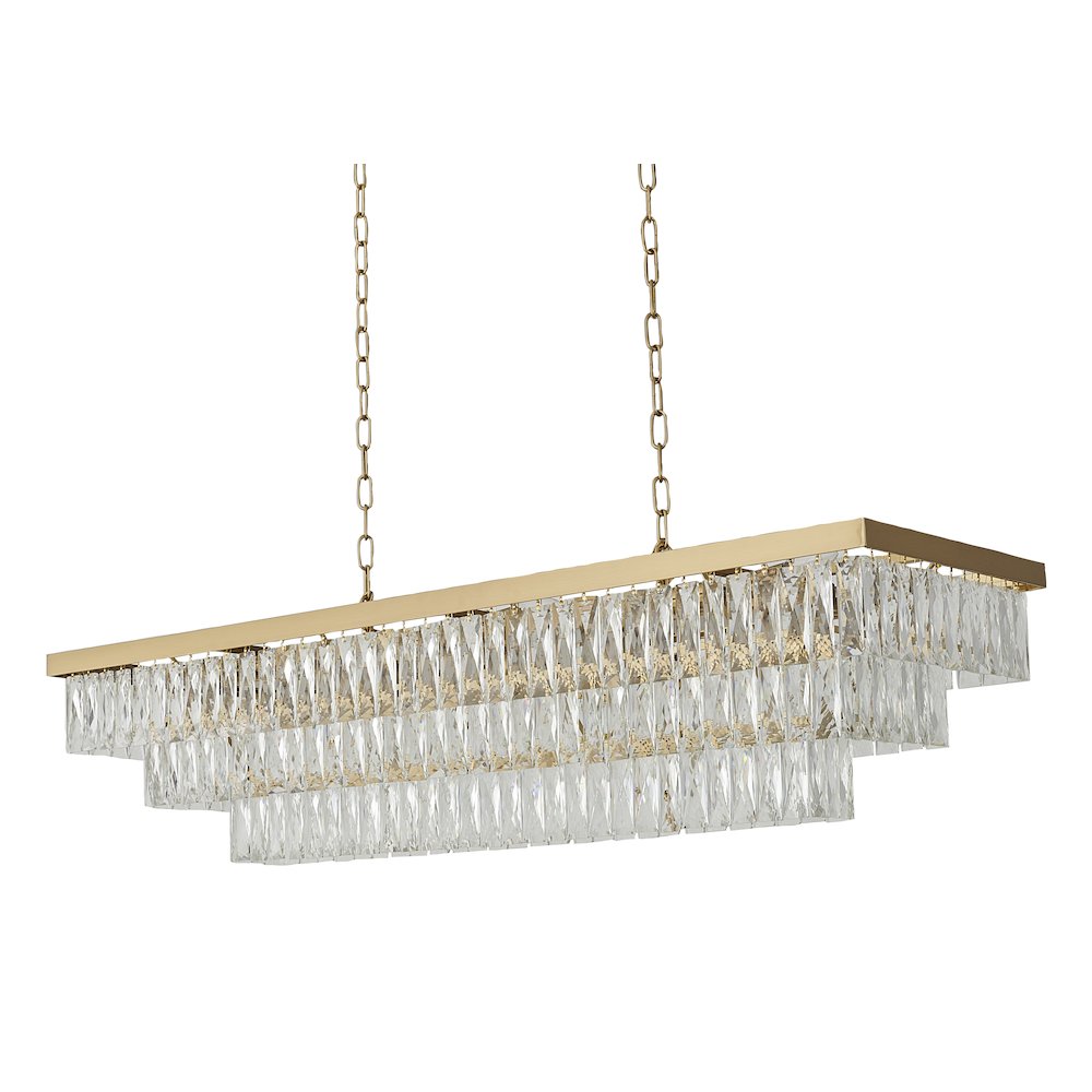 17-Light Gold Chandelier With Clear Crystals. Picture 2