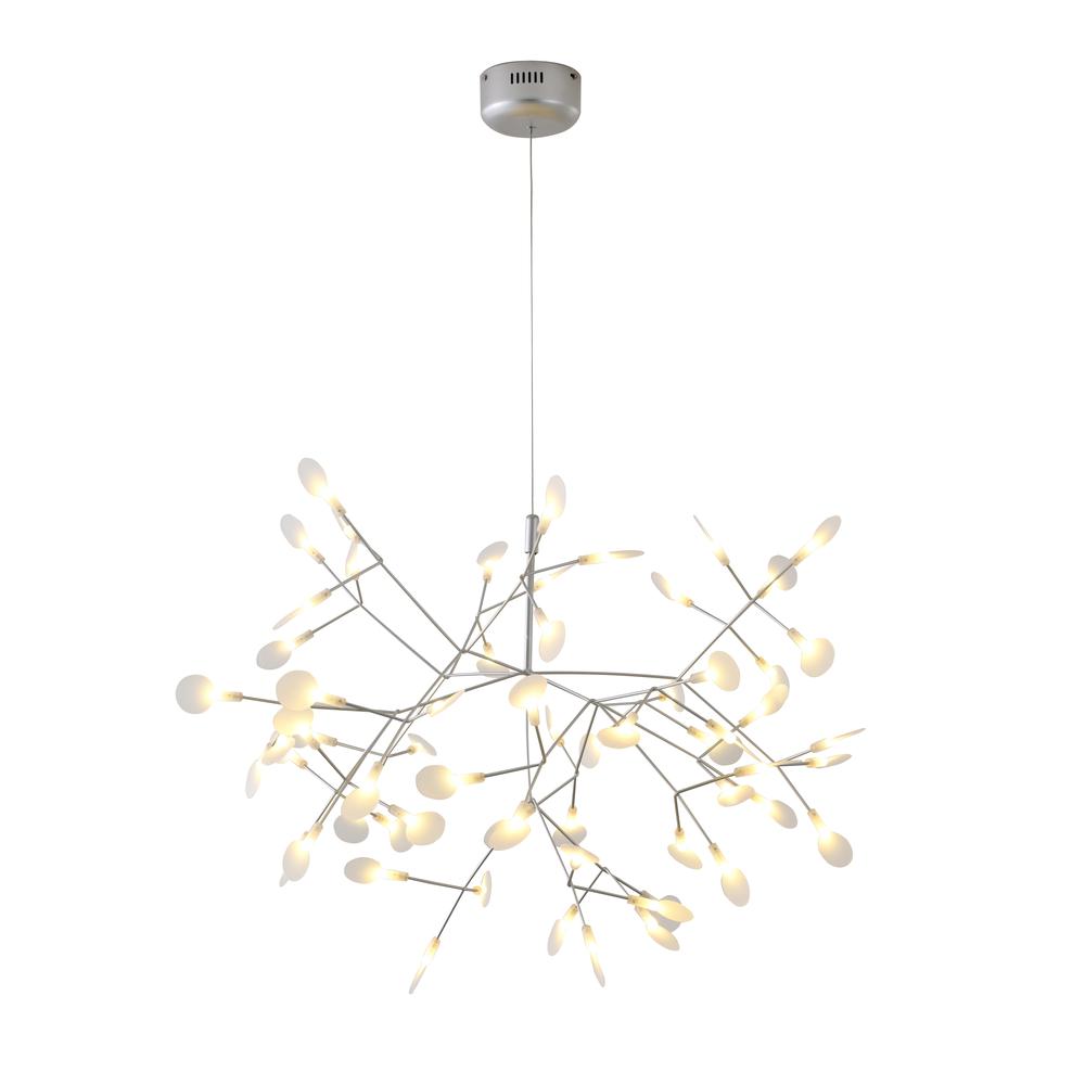 LED Chandelier Metal & Acrylic Silver. Picture 1