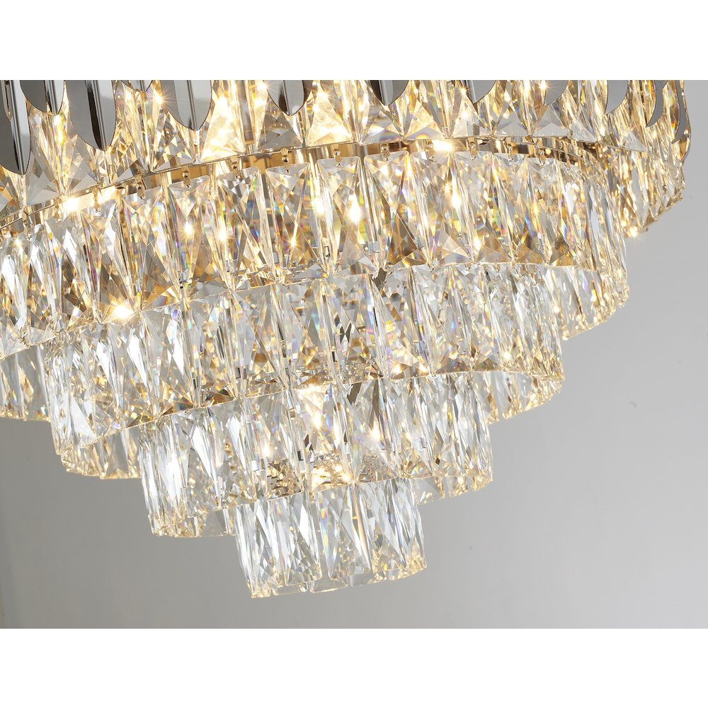 11-Light Chrome Stainless Steel Chandelier With Clear Crystals. Picture 5