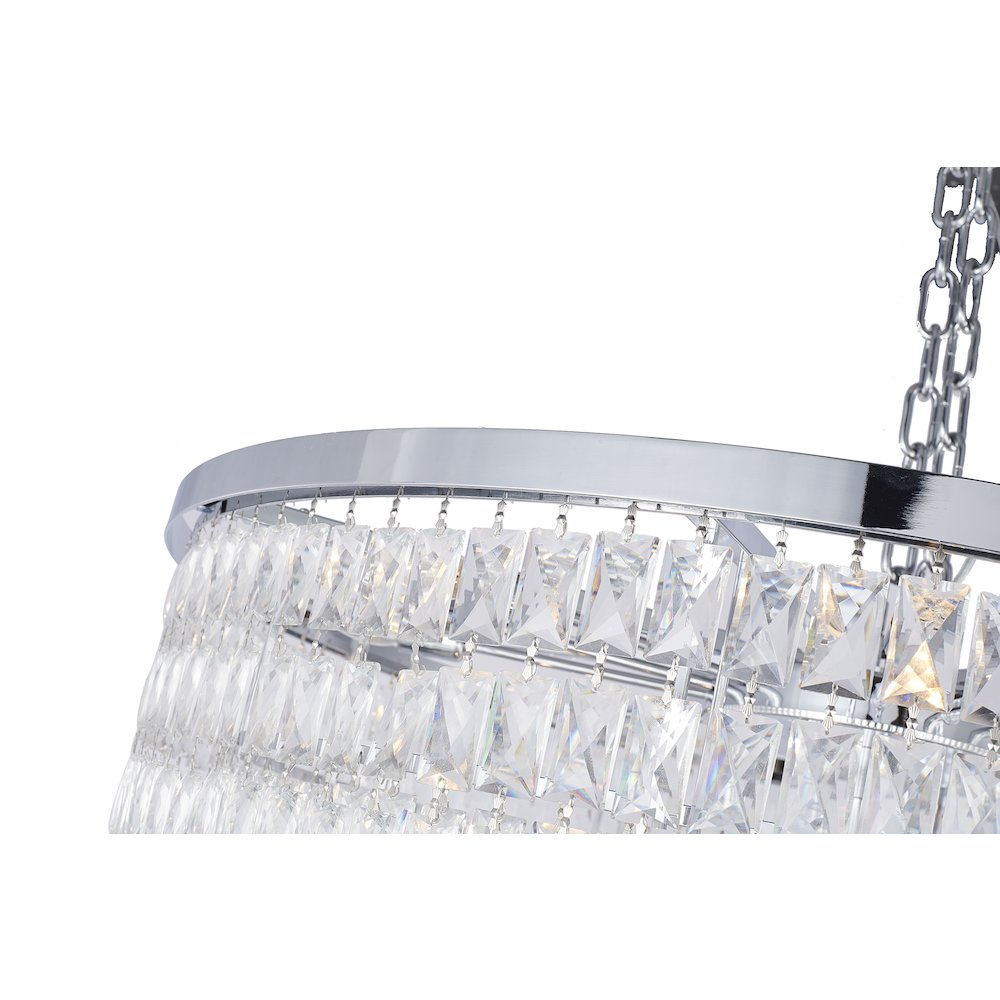 27-Light Chrome Chandelier With Clear Crystals. Picture 4