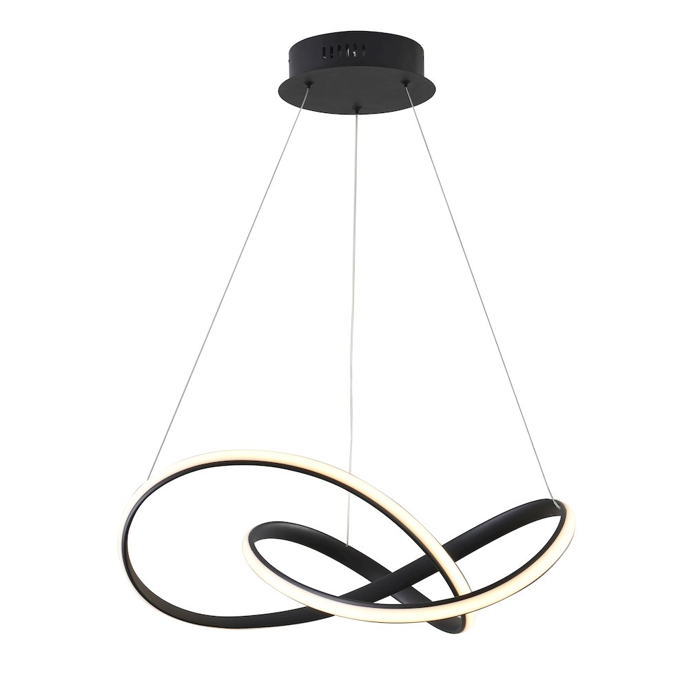 4-Light Matte Black Aluminum LED Chandelier With Acrylic Diffusers. Picture 1