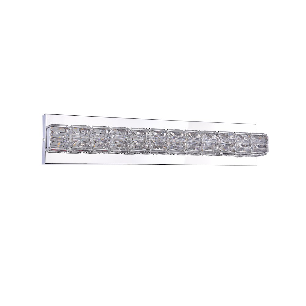 1-Light Chrome Wall Sconce With Clear Crystal Accents. Picture 2