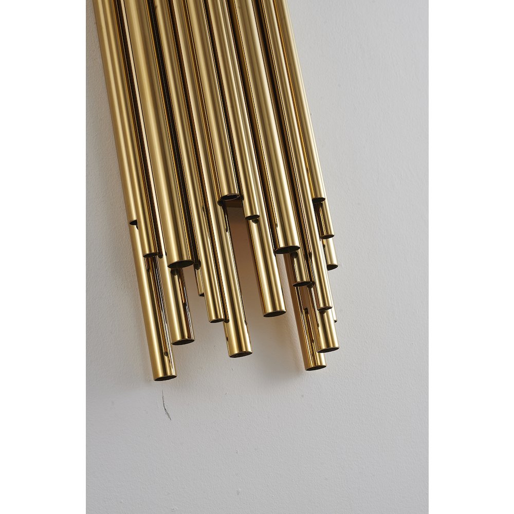 2-Light Gold Rod Stainless Steel Wall Sconce. Picture 3