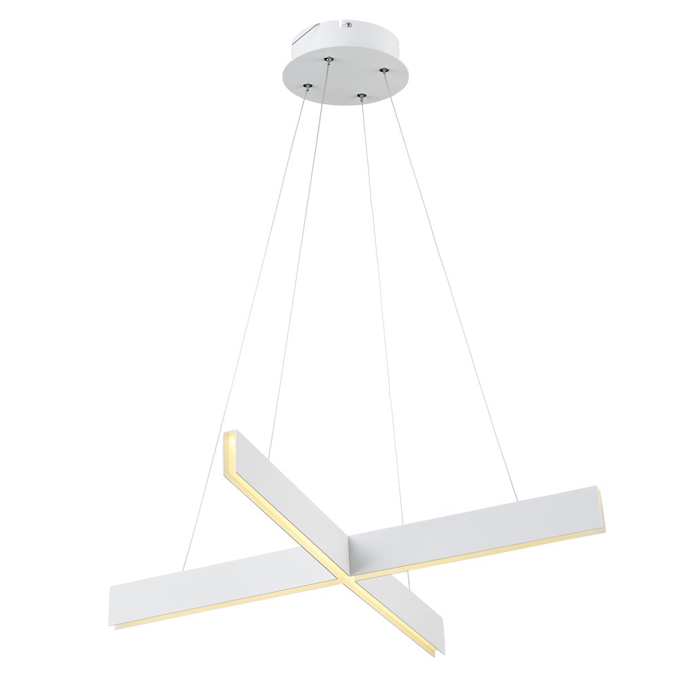 4-Light White LED Chandelier With Acrylic Diffusers. Picture 1