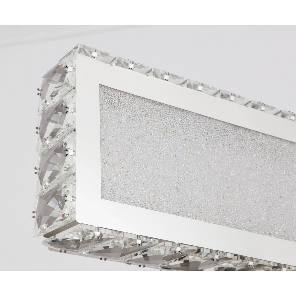 4-Light Chrome LED Wall Sconce With Clear Crystals. Picture 4