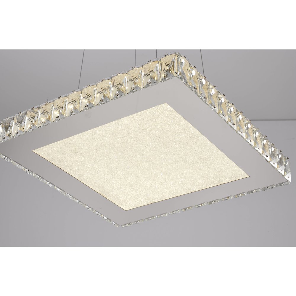 1-Light Chrome Dimmable LED Chandelier With Clear Crystals And A Diffuser. Picture 2
