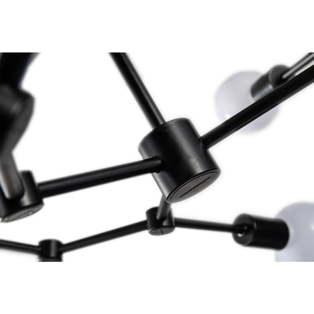 Chandelier  Matte Black Metal. Picture 3