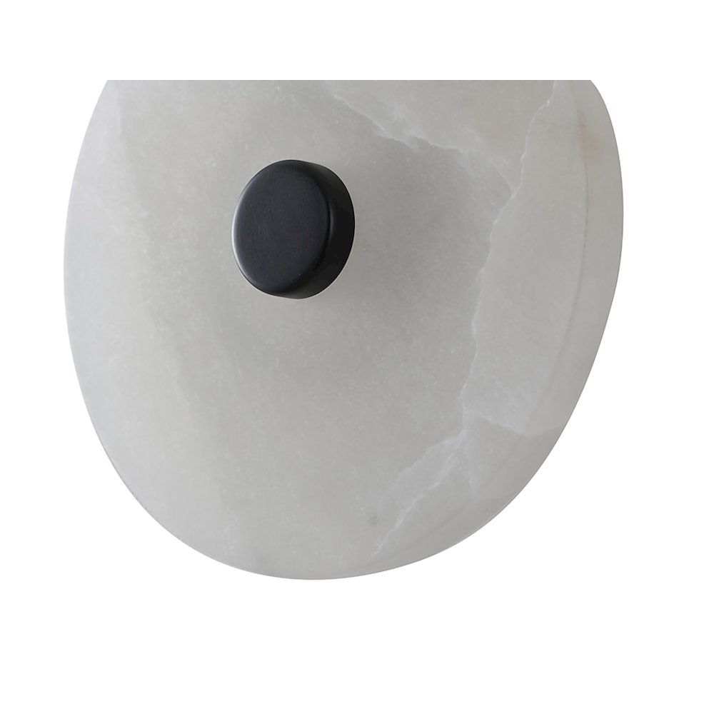 1-Light Satin Black Metal LED Wall Sconce With A Alabaster Shade. Picture 3