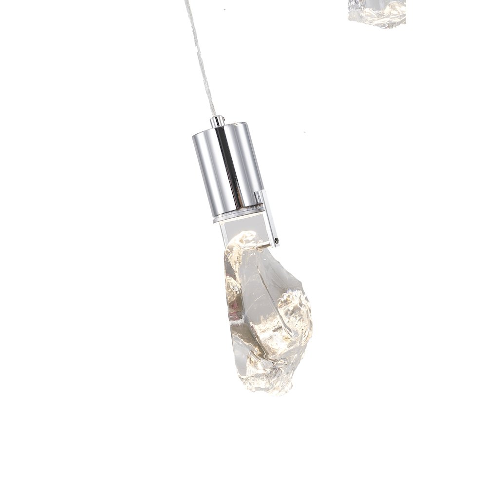 10-Light Chrome Chandelier With Clear Crystal Stones. Picture 3