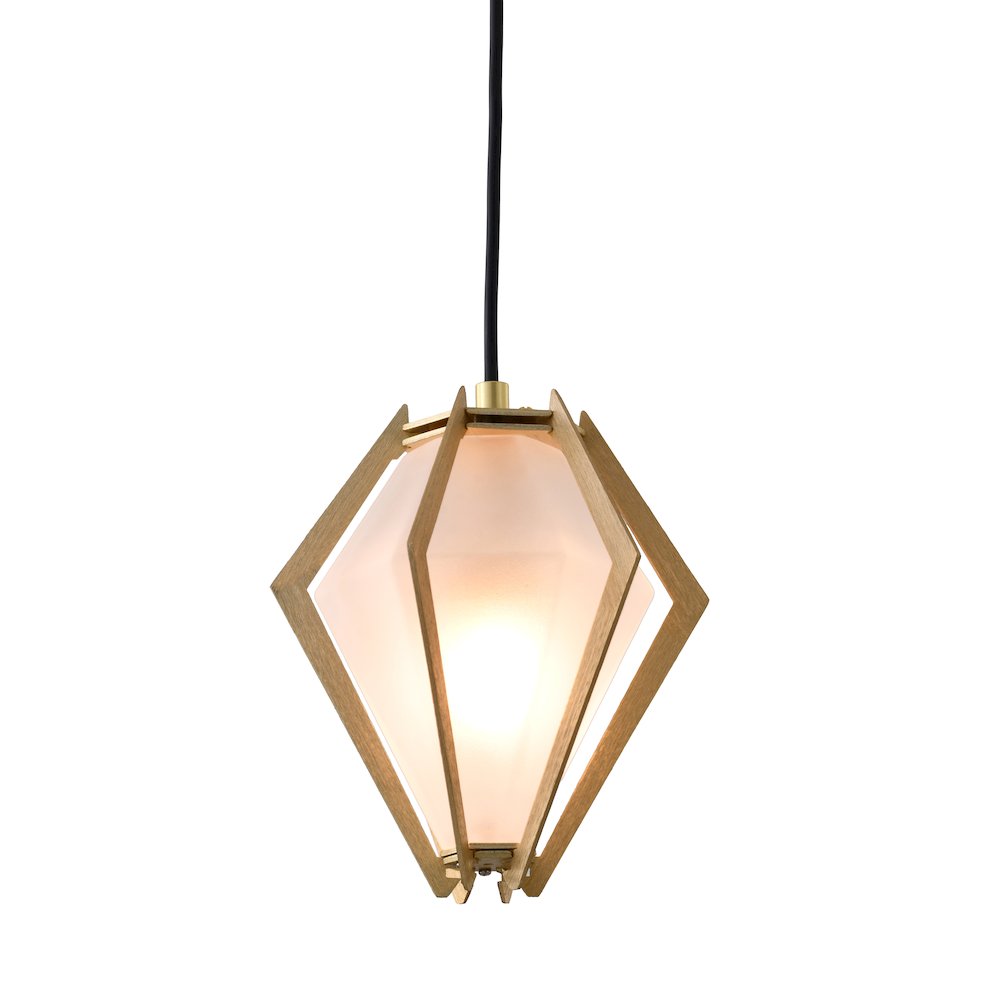 1-Light Gold Aluminum Single Pendant With Frosted Glass. Picture 5
