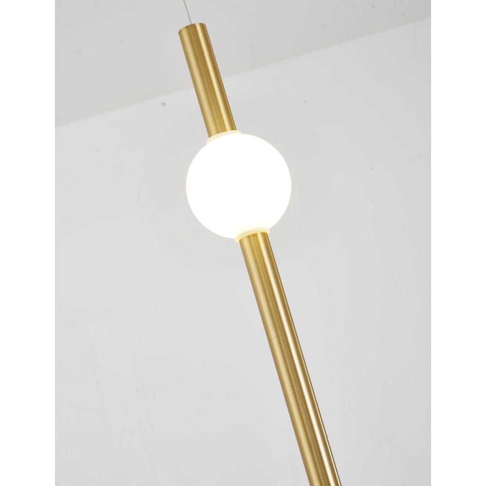1-Light Gold LED Pendant With A White Glass Shade. Picture 3