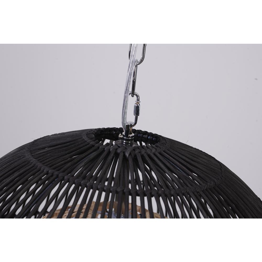 Chandelier Black Wood & Metal. Picture 4