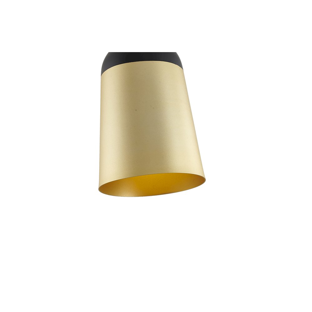 1-Light Black And Gold Aluminum Shade Pendant. Picture 4