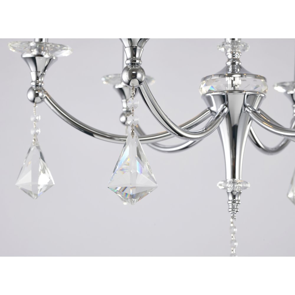 6-Light Chrome Chandelier With Clear And Champagne Crystals. Picture 4