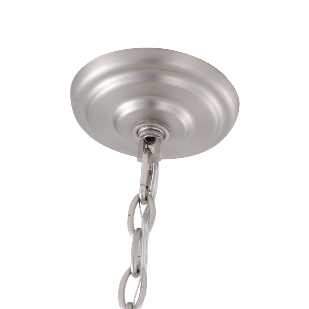 6-Light Pewter Chandelier With Clear Crystals. Picture 5